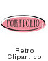 Royalty Free Retro Vector Clip Art of a Pink Portfolio Website Button by Andy Nortnik