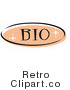 Royalty Free Retro Vector Clip Art of a Tan Bio Website Button by Andy Nortnik