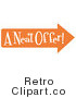 Royalty Free Vector Retro Illustration of an Orange Arrow Pointing Right and Reading "A Neat Offer" by Andy Nortnik