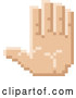 Vector Clip Art of a Pixelized Retro 8-Bit Styled Hand Gesturing Stop Sign Language by AtStockIllustration