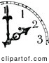 Vector Clip Art of a Retro Clock with Hands Pointing to 2 by Prawny Vintage