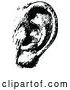 Vector Clip Art of a Retro Human Ear by Prawny Vintage