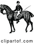 Vector Clip Art of a Retro Jockey on a Horse by Prawny Vintage