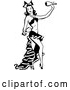 Vector Clip Art of a Retro Woman Dancing with Maracas by BestVector