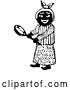Vector Clip Art of African Lady Holding a Pan by Prawny Vintage