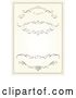 Vector Clip Art of Beige Wedding Invitation with Swirls by BestVector