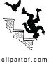 Vector Clip Art of Boot Kicking a Guy down Stairs by Prawny Vintage