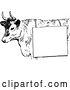 Vector Clip Art of Cow with a Sign by Prawny Vintage