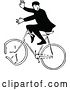 Vector Clip Art of Guy on a Broken Bicycle by Prawny Vintage