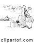Vector Clip Art of Lady Pumping Water from a Well by Prawny Vintage