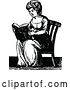 Vector Clip Art of Lady Reading by Prawny Vintage