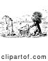 Vector Clip Art of Lion Pushing a Lamb in a Stroller by Prawny Vintage