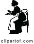 Vector Clip Art of Maid Sitting and Talking by Prawny Vintage