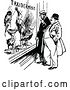Vector Clip Art of Men at a Taxidermist Window Display by Prawny Vintage