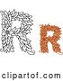 Vector Clip Art of Retro and Colored Floral Capital Letter R Designs by Vector Tradition SM