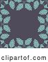 Vector Clip Art of Retro Background of Blue Leaves over Gray by KJ Pargeter