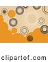 Vector Clip Art of Retro Background of Gray and Orange Circles on Beige by Elaineitalia