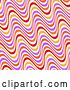 Vector Clip Art of Retro Background of Wavy Orange, Purple, Red, Yellow and White Lines by KJ Pargeter