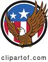 Vector Clip Art of Retro Bald Eagle Landing in an American Flag Circle by Patrimonio
