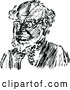 Vector Clip Art of Retro Balding Man Wearing Glasses by Prawny Vintage