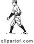 Vector Clip Art of Retro Baseball Player Walking by BestVector