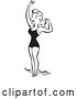 Vector Clip Art of Retro Bathing Beauty Smiling and Waving by BestVector