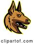 Vector Clip Art of Retro Belgian Malinois Dog Mascot Head by Patrimonio