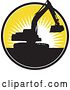 Vector Clip Art of Retro Black and Yellow Excavator Logo by Patrimonio