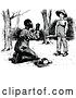 Vector Clip Art of Retro Black Guy Begging at a Boys Feet by Prawny Vintage