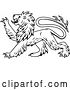 Vector Clip Art of Retro Black Heraldic Lion in Profile 3 by Vector Tradition SM