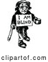 Vector Clip Art of Retro Blind Man Begging by Prawny Vintage