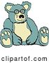 Vector Clip Art of Retro Blue and Tan Stuffed Teddy Bear Wearing Glasses by Andy Nortnik