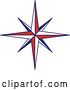 Vector Clip Art of Retro Blue Red and White Nautical Star by Inkgraphics