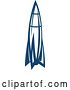 Vector Clip Art of Retro Blue Space Rocket 12 by Vector Tradition SM