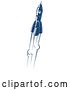 Vector Clip Art of Retro Blue Space Rocket 9 by Vector Tradition SM