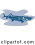 Vector Clip Art of Retro Blue Sturgeon Fish by Patrimonio
