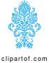 Vector Clip Art of Retro Blue Victorian Floral Damask Design Element 3 by BestVector