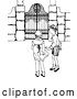 Vector Clip Art of Retro Boy and Girl at a Gate by Prawny Vintage