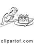 Vector Clip Art of Retro Boy Blowing out Birthday Cake Candles in by Picsburg