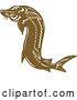 Vector Clip Art of Retro Brown Sturgeon Fish by Patrimonio