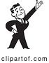 Vector Clip Art of Retro Business Man Gesturing up Right by BestVector