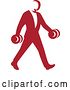 Vector Clip Art of Retro Businessman in a Suit, Power Walking and Carrying Dumbbells, in Style by Patrimonio