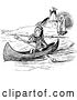 Vector Clip Art of Retro Camp and Native American Indian Canoe by Prawny Vintage