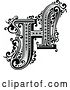 Vector Clip Art of Retro Capital Letter H with Flourishes by Vector Tradition SM