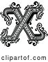 Vector Clip Art of Retro Capital Letter X with Flourishes by Vector Tradition SM