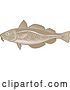 Vector Clip Art of Retro Cartoon Atlantic Cod Fish by Patrimonio
