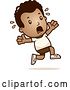 Vector Clip Art of Retro Cartoon Black Boy in Shorts Running Scared by Cory Thoman