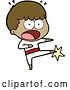 Vector Clip Art of Retro Cartoon Boy Karate Kicking by Lineartestpilot