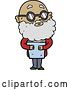 Vector Clip Art of Retro Cartoon Curious Guy with Beard and Glasses by Lineartestpilot