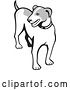 Vector Clip Art of Retro Cartoon Grayscale Jack Russell Terrier Dog by Patrimonio